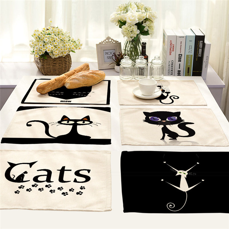 40X30cm Cute Black Cat Pattern - Kitchen Appliances Table recensie en prijs