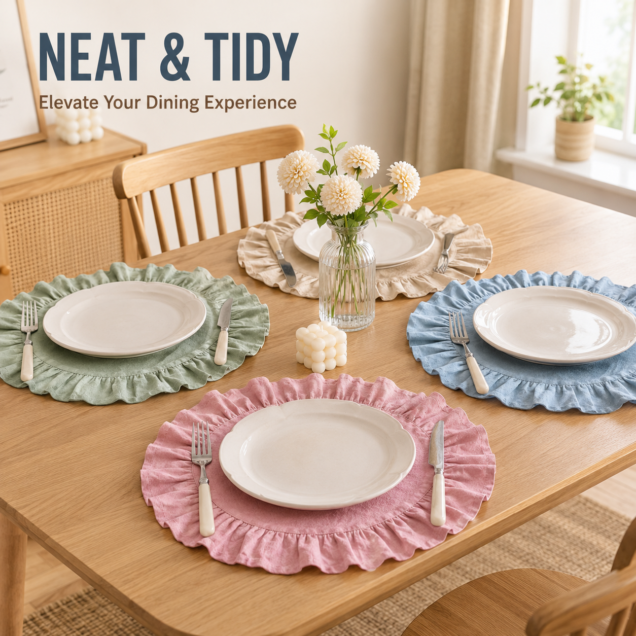 Round Cotton Placemats with Ru - Kitchen Appliances Table recensie en prijs