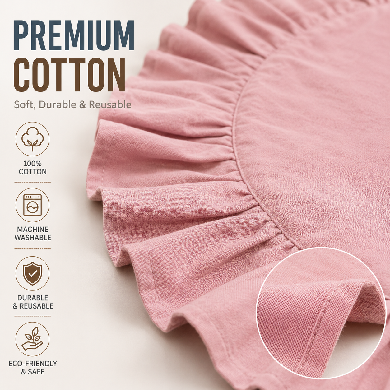 Round Cotton Placemats with Ru - Kitchen Appliances Table recensie en prijs