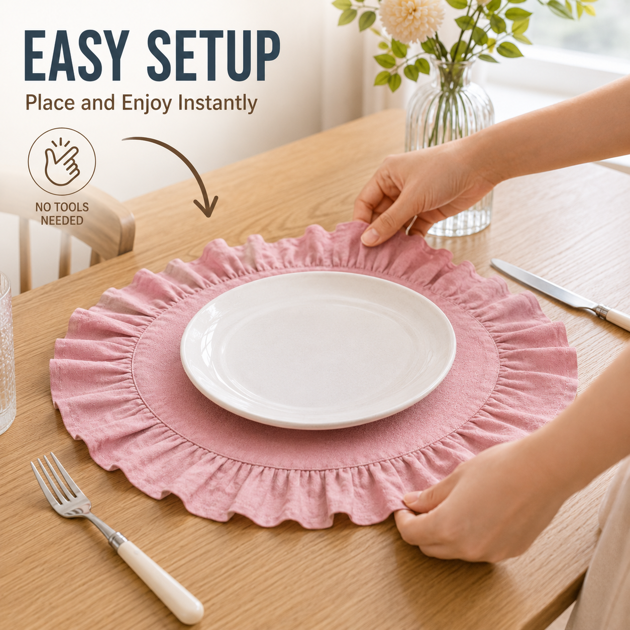 Round Cotton Placemats with Ru - Kitchen Appliances Table recensie en prijs