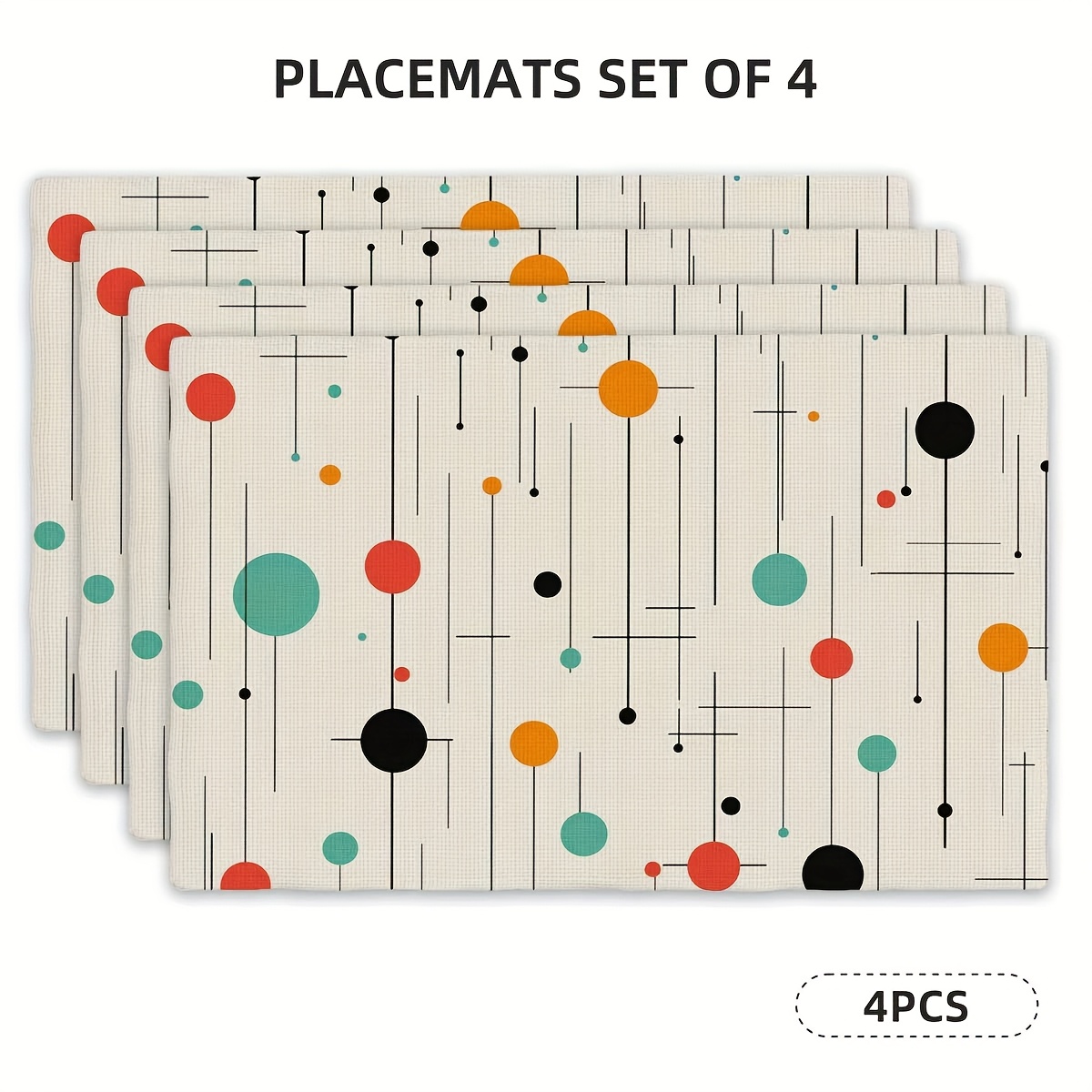 Set of 4 Rectangular Placemats - Kitchen Appliances Table recensie en prijs