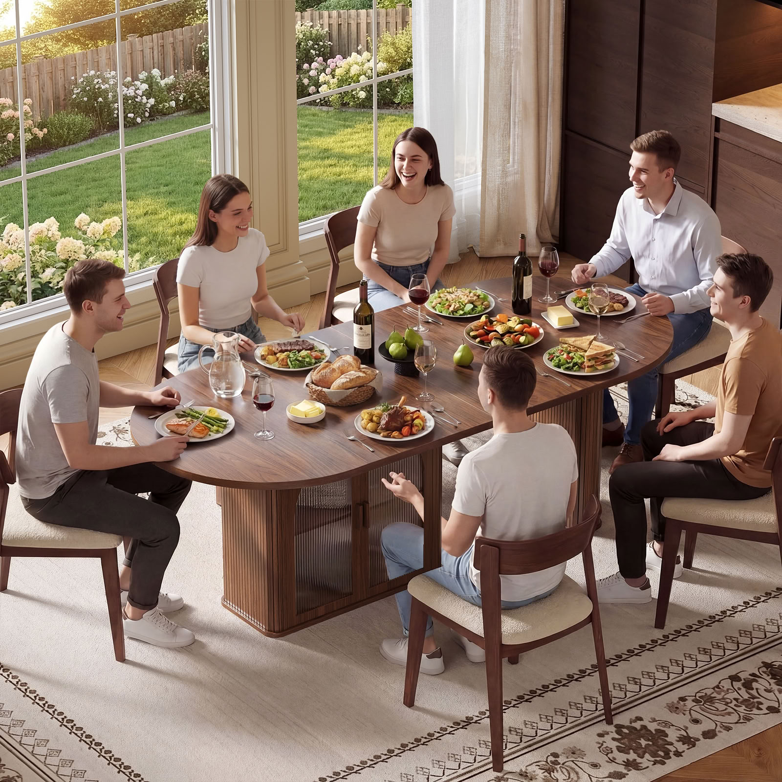 Walnut 70 Inch Oval Dining Tab - Kitchen Appliances Table recensie en prijs
