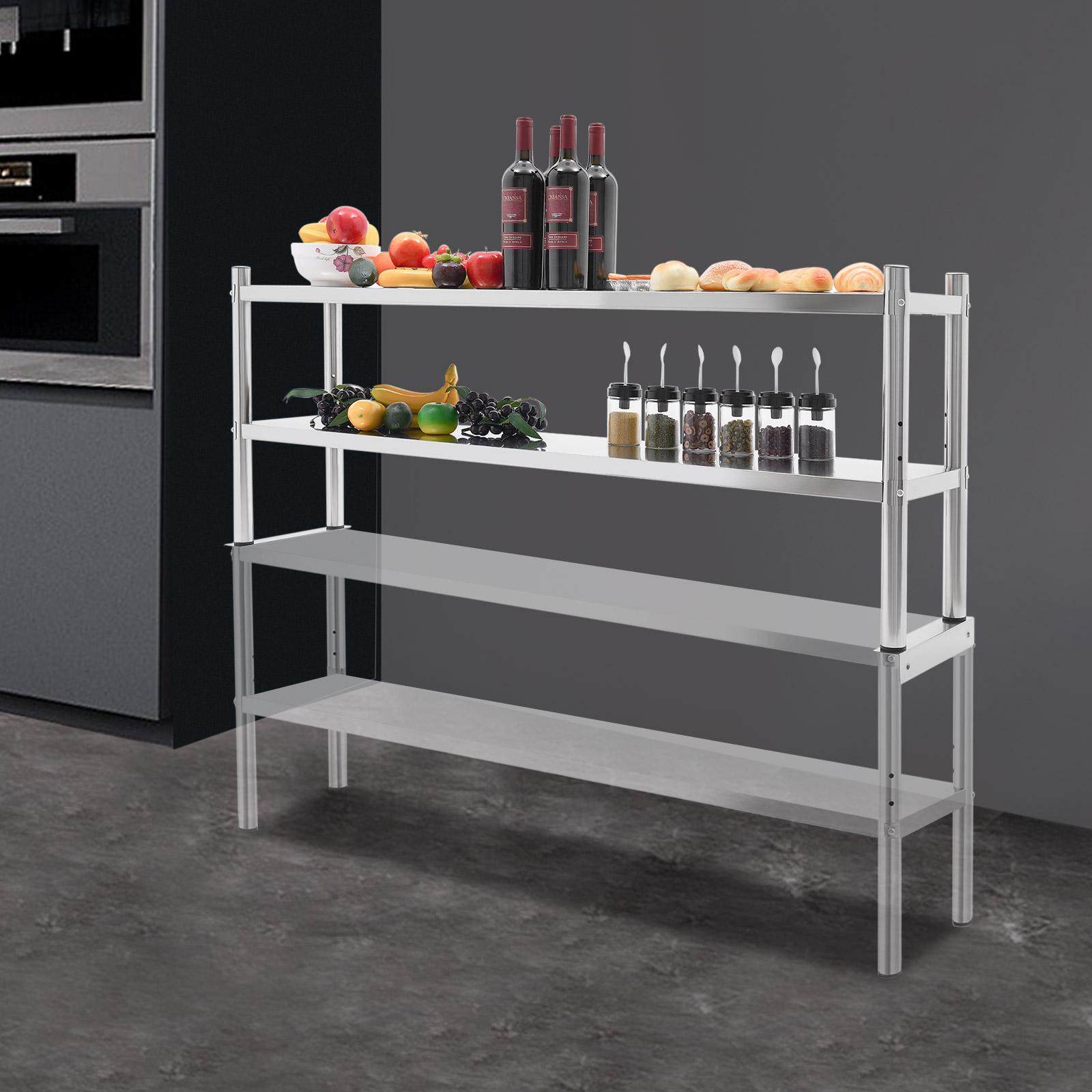 2 Tier Stainless Steel Shelvin - Kitchen Appliances Table recensie en prijs