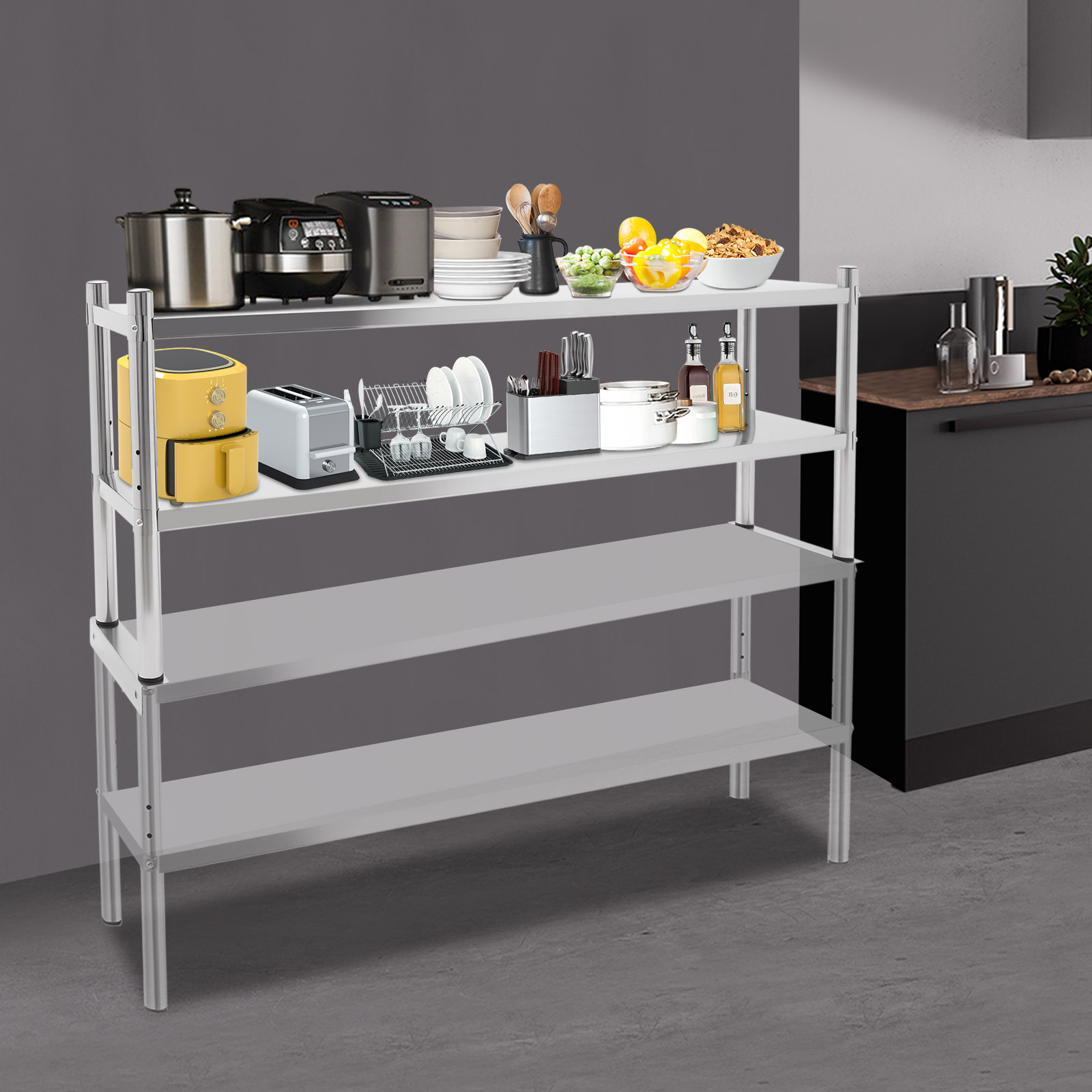 2 Tier Stainless Steel Shelvin - Kitchen Appliances Table recensie en prijs