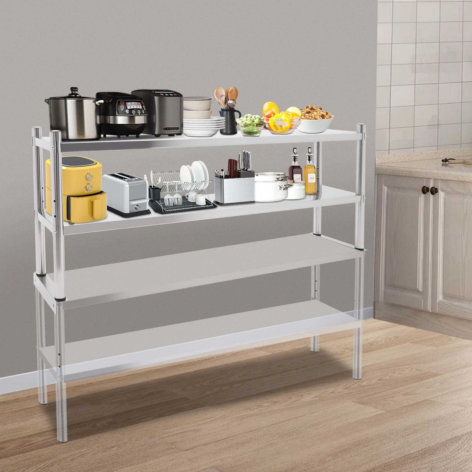 2 Tier Stainless Steel Shelvin - Kitchen Appliances Table recensie en prijs