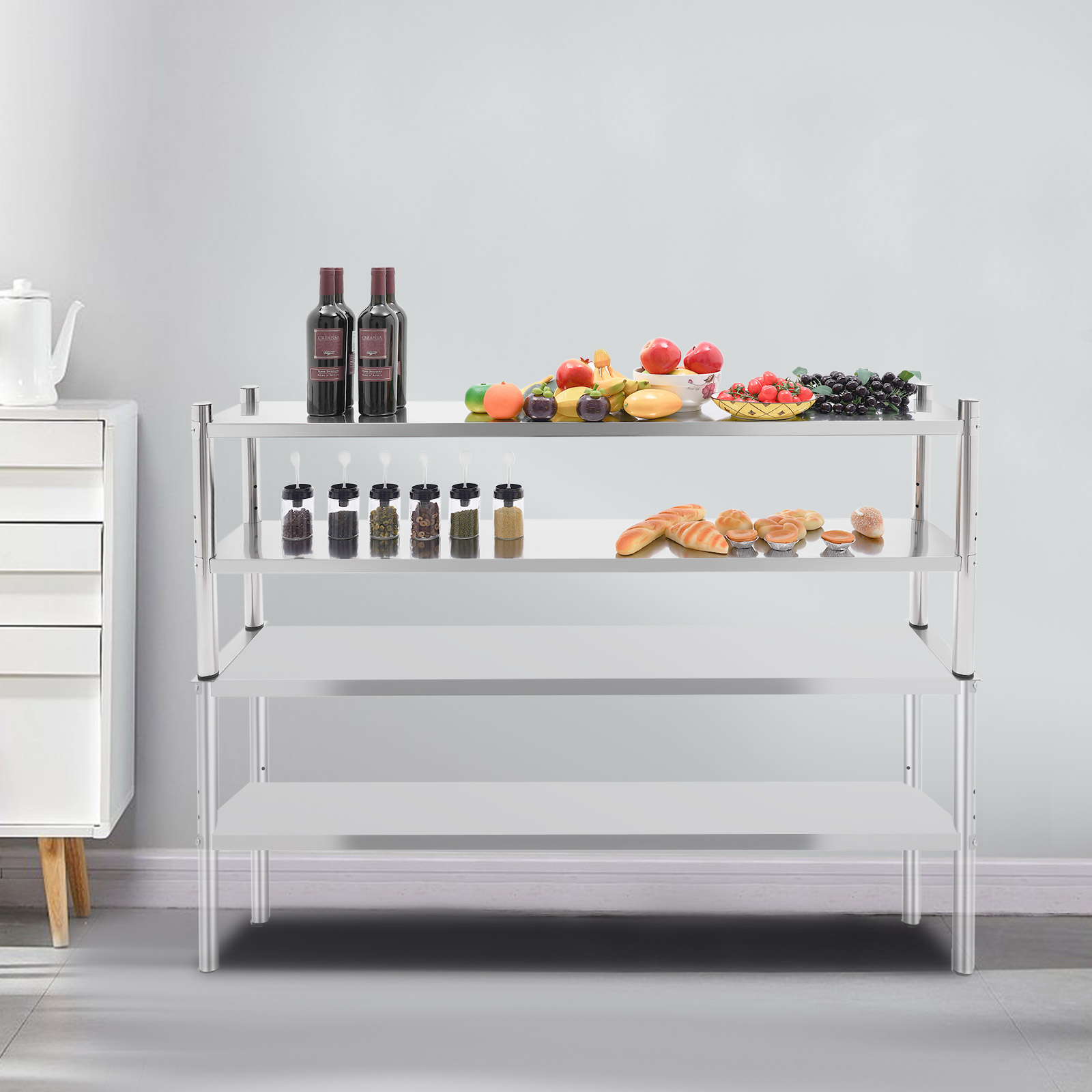 2 Tier Stainless Steel Shelvin - Kitchen Appliances Table recensie en prijs